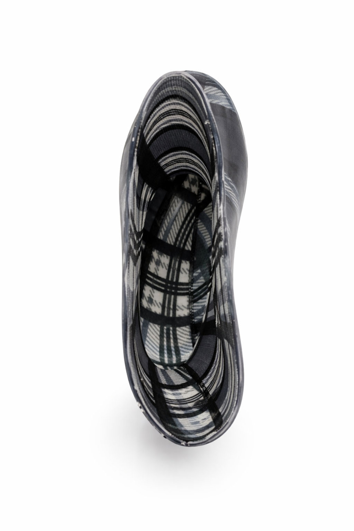 fafatara  Unisex Gri Ekose Desenli Su Geçirmez Yağmur ve Bahçe Çizmesi – Kaymaz Tabanlı PVC Bot - Görsel 4