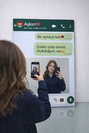 ESLEM Sohbet Tasarımlı Dekoratif Ayna | Sevgiliye Özel Hediye | Modern Duvar ...