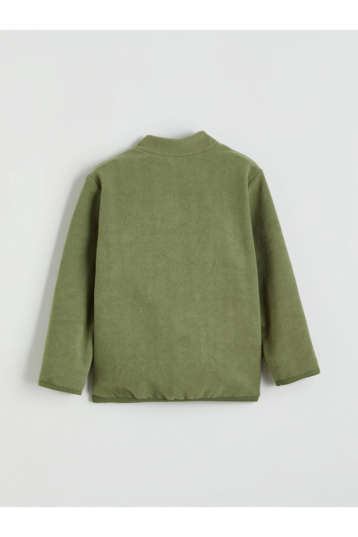 LC Waikiki LCW Kids Haki Kolej Yaka Basic Uzun Kollu Erkek Çocuk Fermuarlı Sweatshirt fotoğrafı 4 (önizleme)
