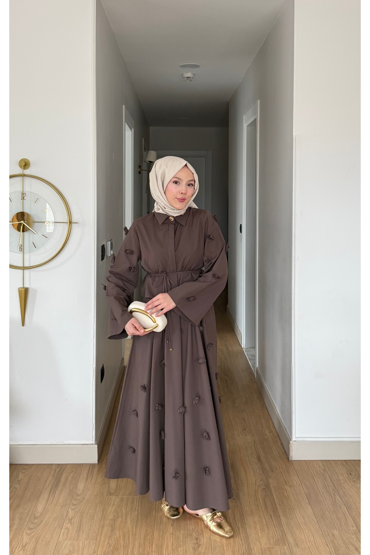 merve ada design  POPLİN 3 BOYUTLU ETEKLİ TAKIM - Görsel 4