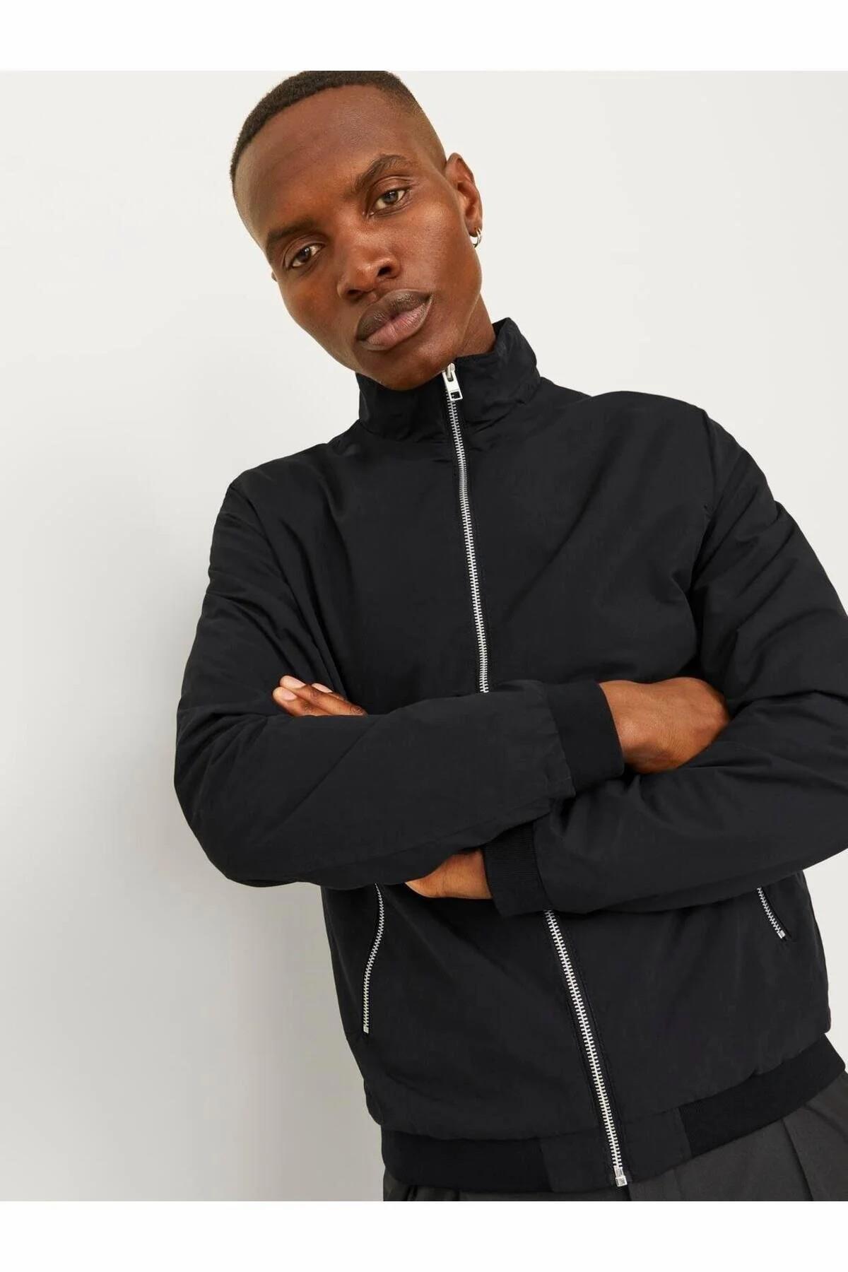 Jack & Jones Essentials Suya Dayanıklı Regular Fit Bomber Ceket Erkek Ceket 12204277 görsel 3