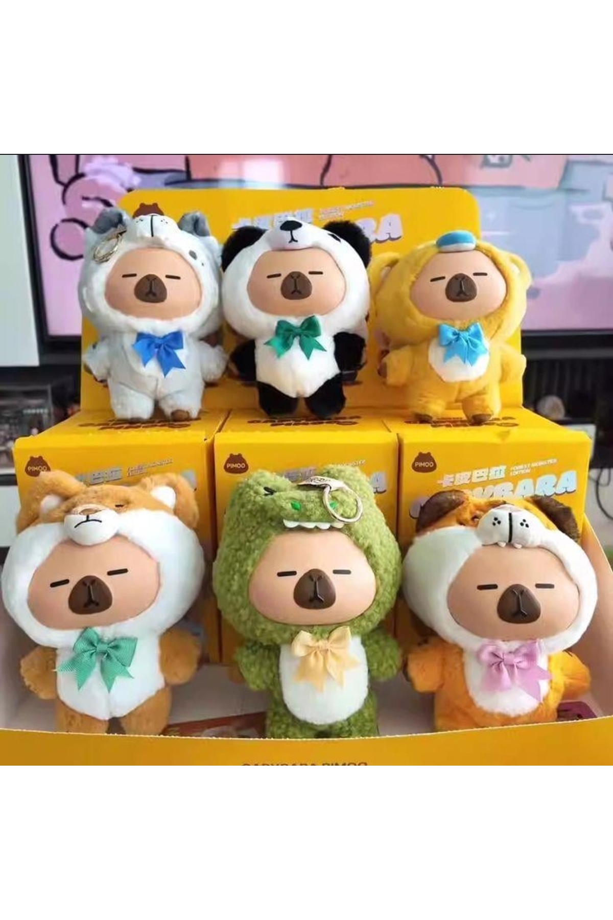 Happycharmさま NB market CAPYBARA PIMOO peluş anahtarlık çanta charmı sürpriz