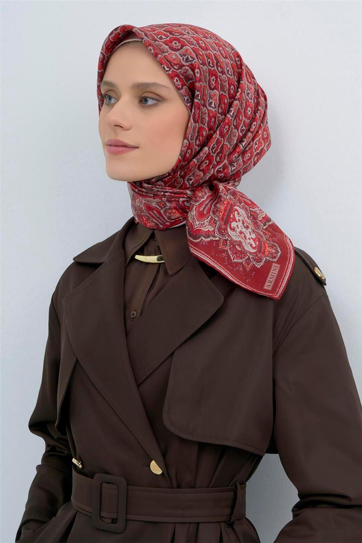 Saf İpek Twill Eşarp 9518D 02