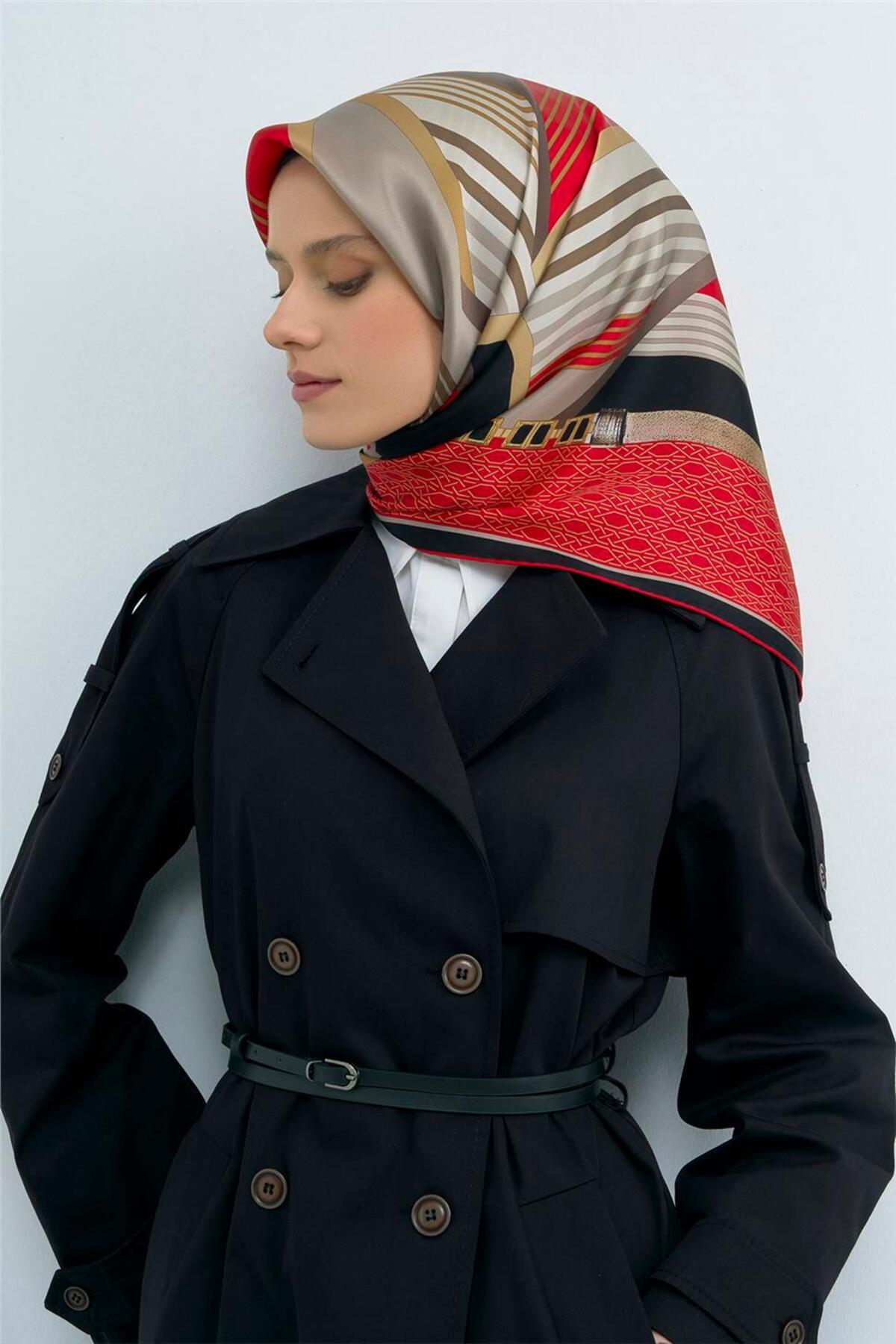 Saf İpek Twill Eşarp 9521D 05