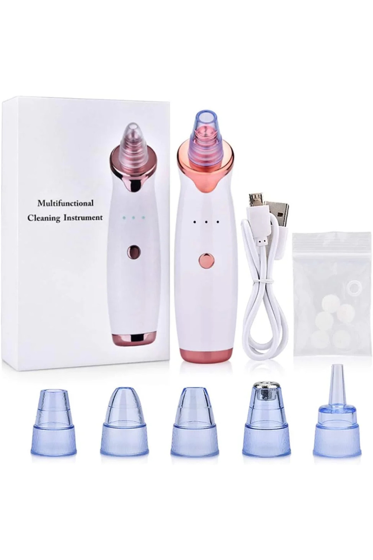 KaF KeF SHoPP VLK Şarjlı Siyah Nokta Temizleme Cihazı 5 Başlıklı (5047) VLK fotoğrafı 2 (önizleme)