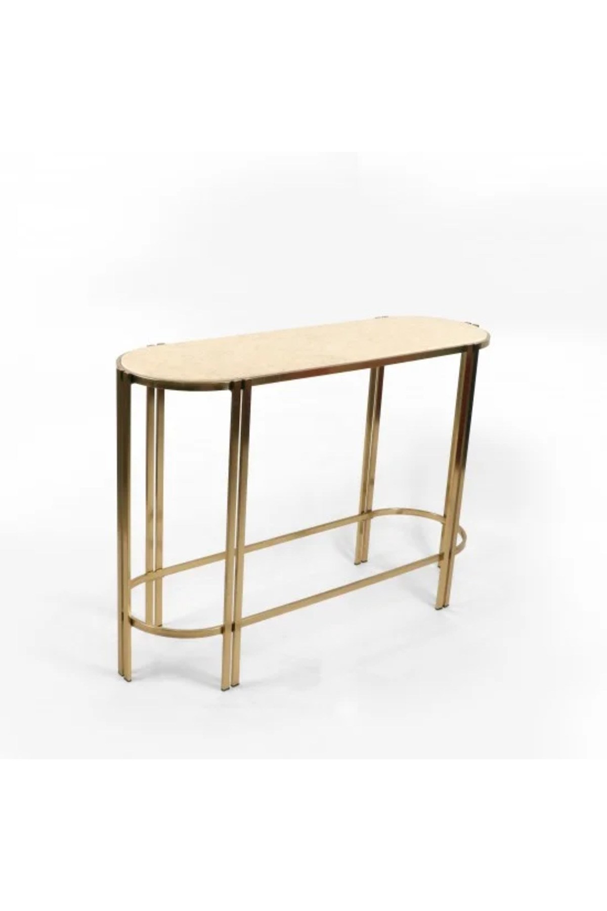 Genericl Table Generic Console table with marble top and gold steel, 120cm- Trendyol