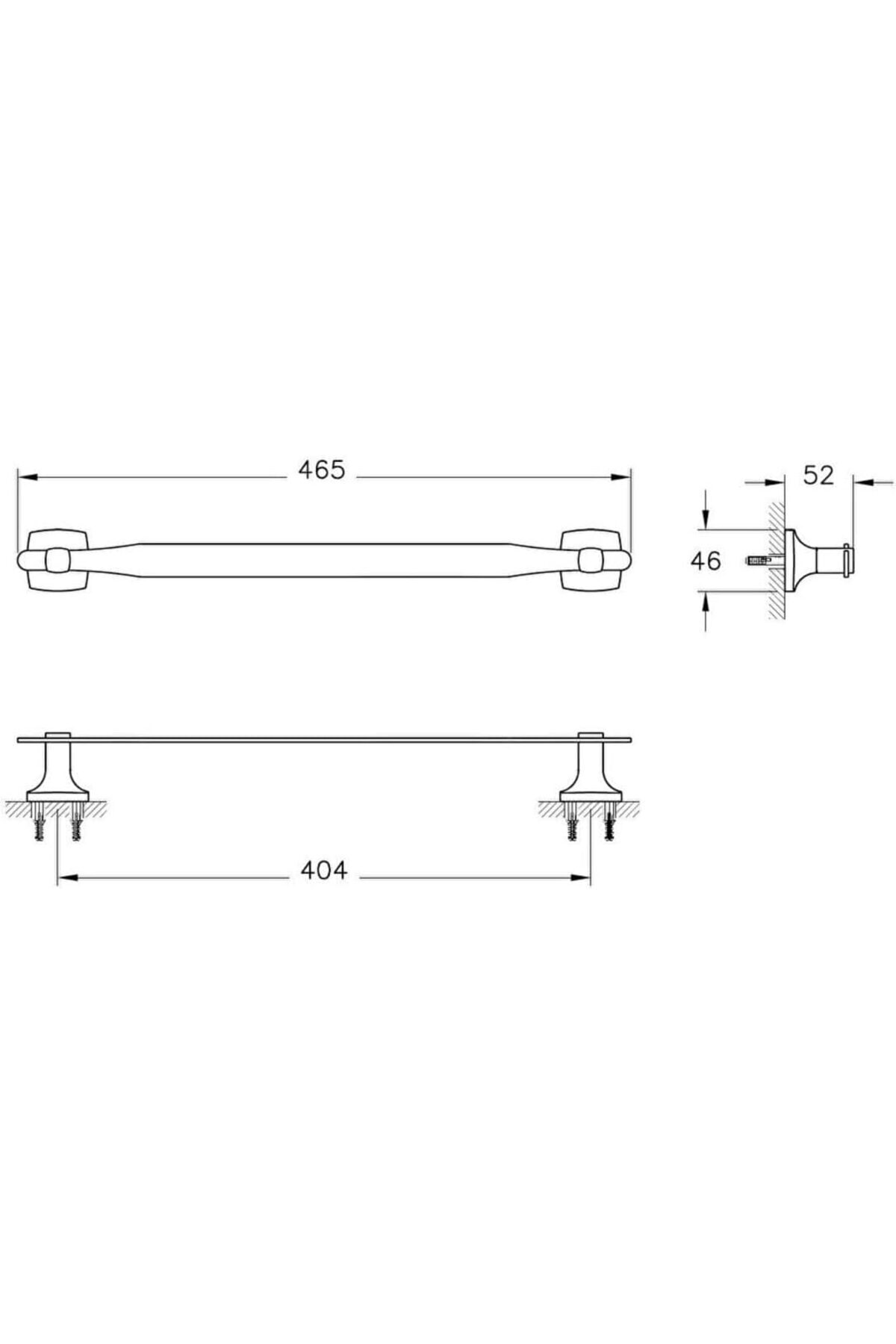 BRF VitrA Base 400 A44119 Uzun Havluluk, Krom fotoğrafı 2 (önizleme)