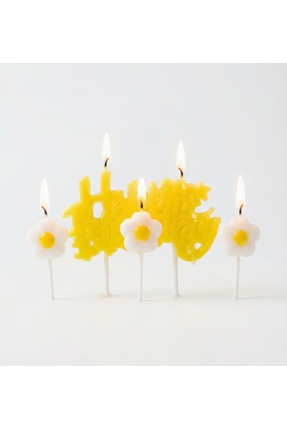 PARTİSERÜVENİ PAPATYA HAPPY BİRTHDAY 4 LÜ MUM SETİ