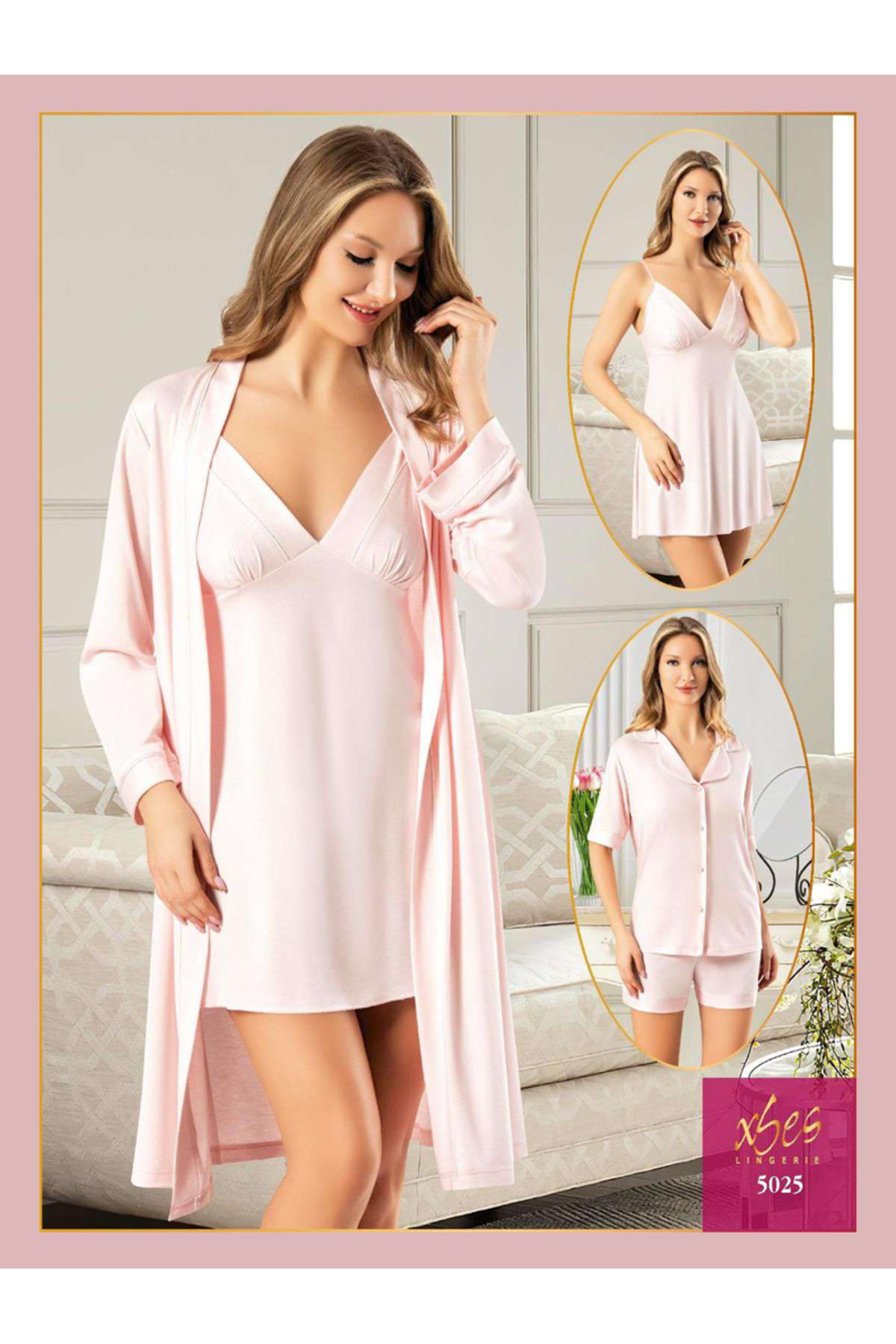 Fily İç Giyim X-SES 4'LÜ GECELİK, SABAHLIK VE ŞORTLU TAKIM