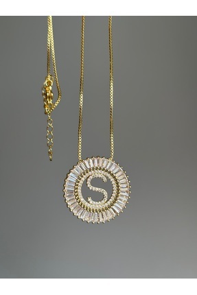 VİP AKSESUARRR KADIN ALTIN KAPLAMA ZİRKON TAŞ GOLD S HARF KOLYE