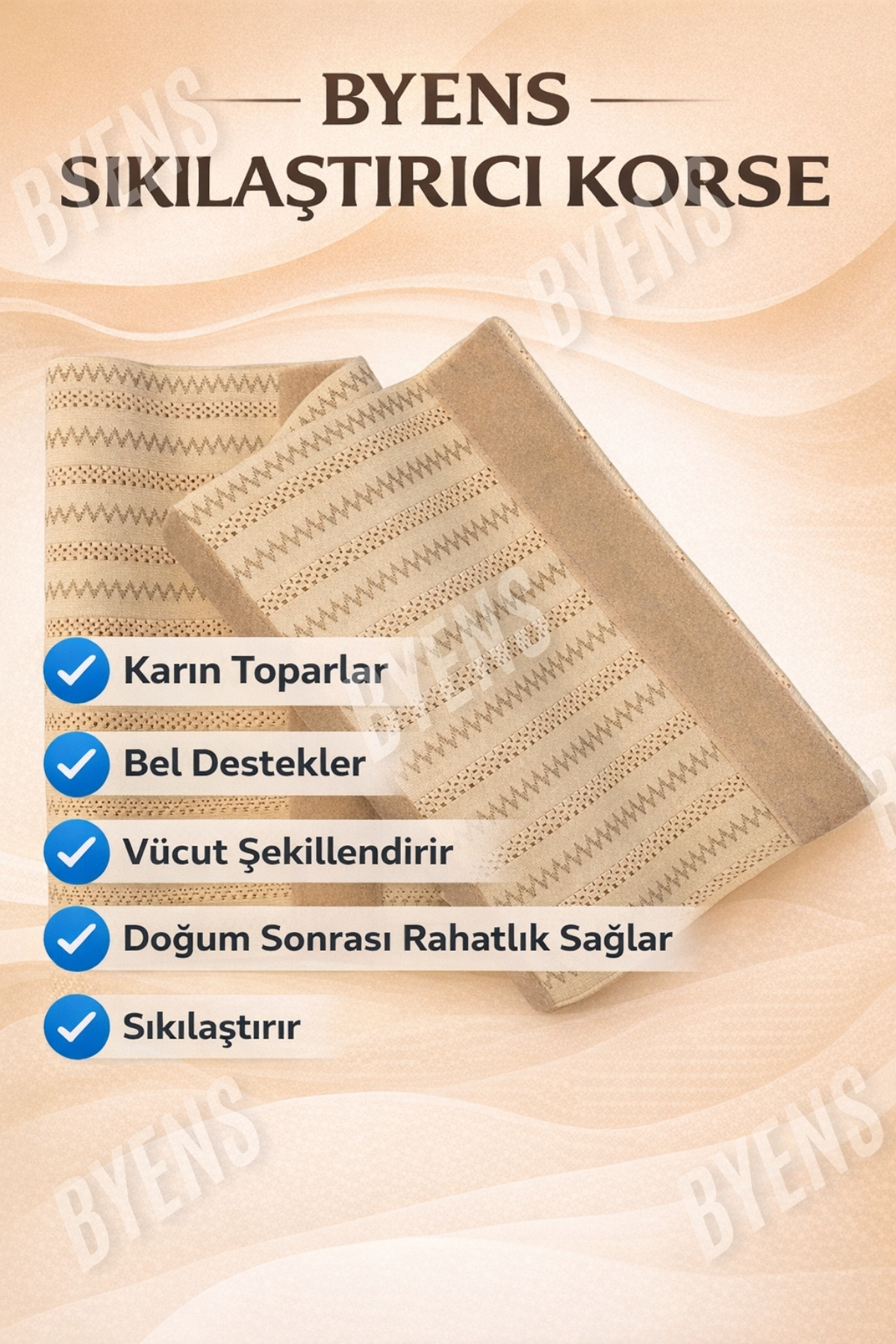 BYENS Lohusa Korse Sezeryan Sonrası Toparlayıcı Korsesi Hamile Destek Rahim Lohusalık Doğum Bel Bandı fotoğrafı 6 (önizleme)