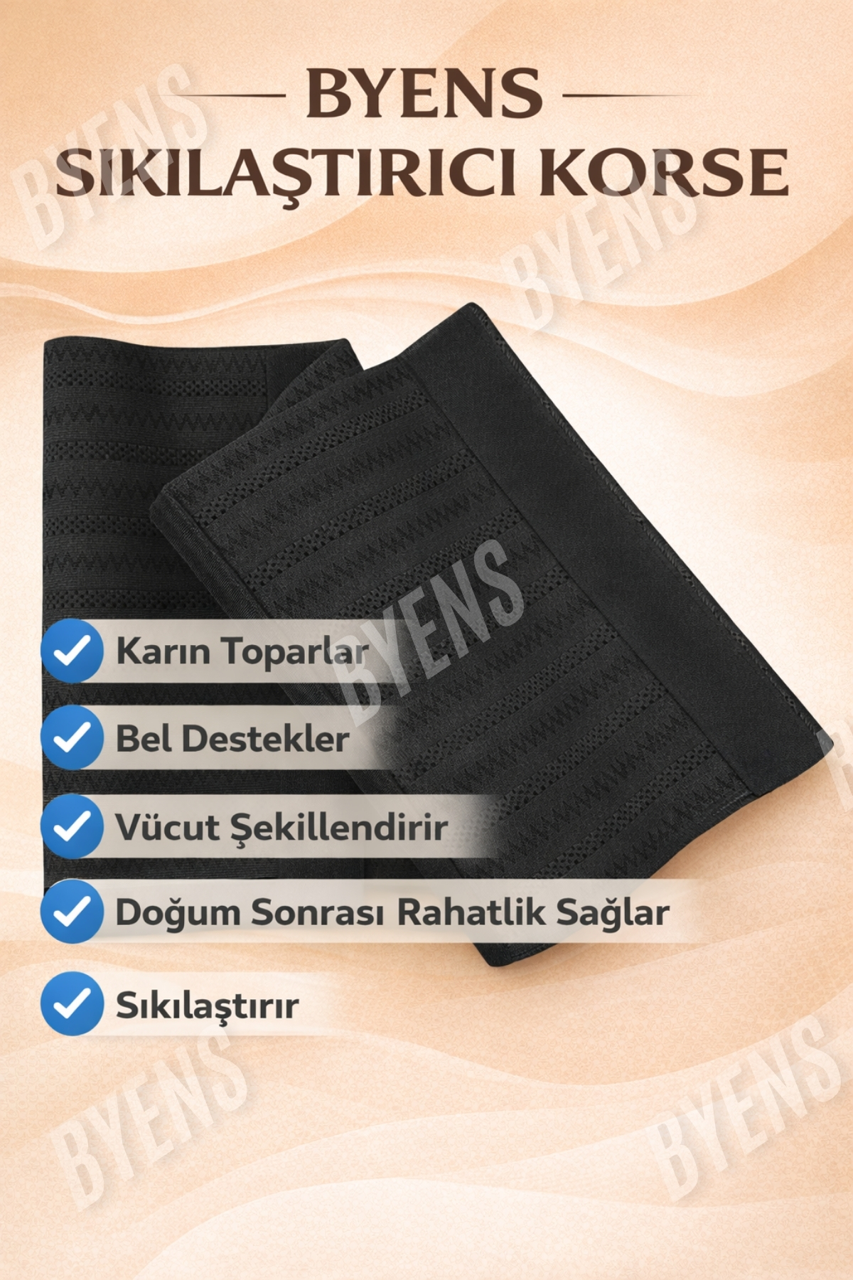 BYENS Lohusa Korse Sezeryan Sonrası Toparlayıcı Korsesi Hamile Destek Rahim Lohusalık Doğum Bel Bandı fotoğrafı 6 (önizleme)