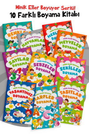 Parodi Yayınları Minik Eller Boyuyor – 10 Kitaplık Set | Örnek Resimli | Okul...