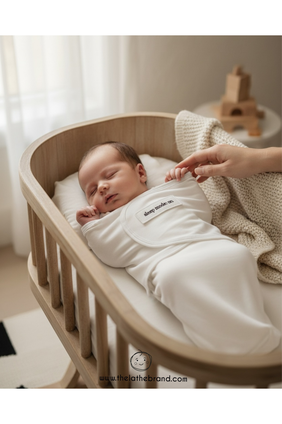 THELAKIDS ‘Sleep mode:on’ Aplikeli Örme Bebek Bel Destekli Kundak fotoğrafı 3 (önizleme)