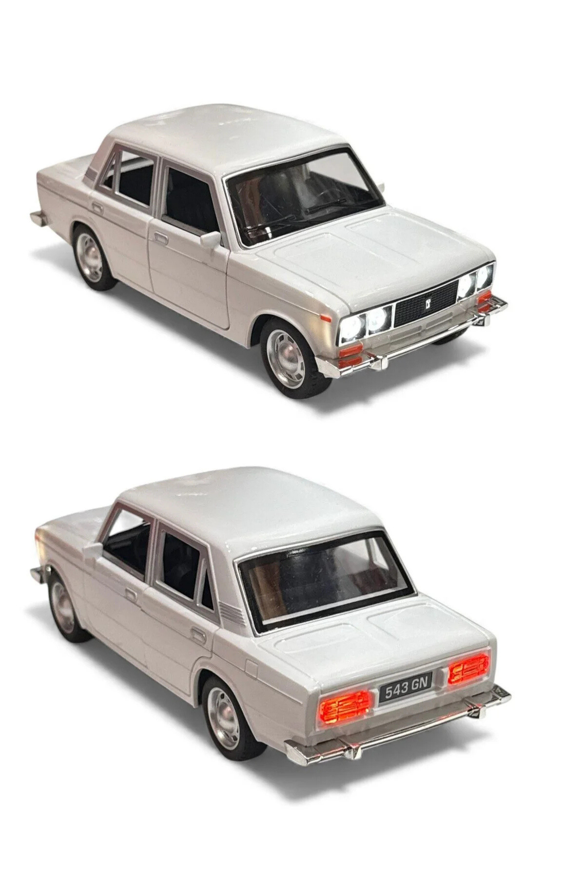 craftivio Lada Vaz 2107 Model Araba 1:24 Ölçek (18cm) Sesli Işıklı Çek Bırak Beyaz fotoğrafı 3 (önizleme)