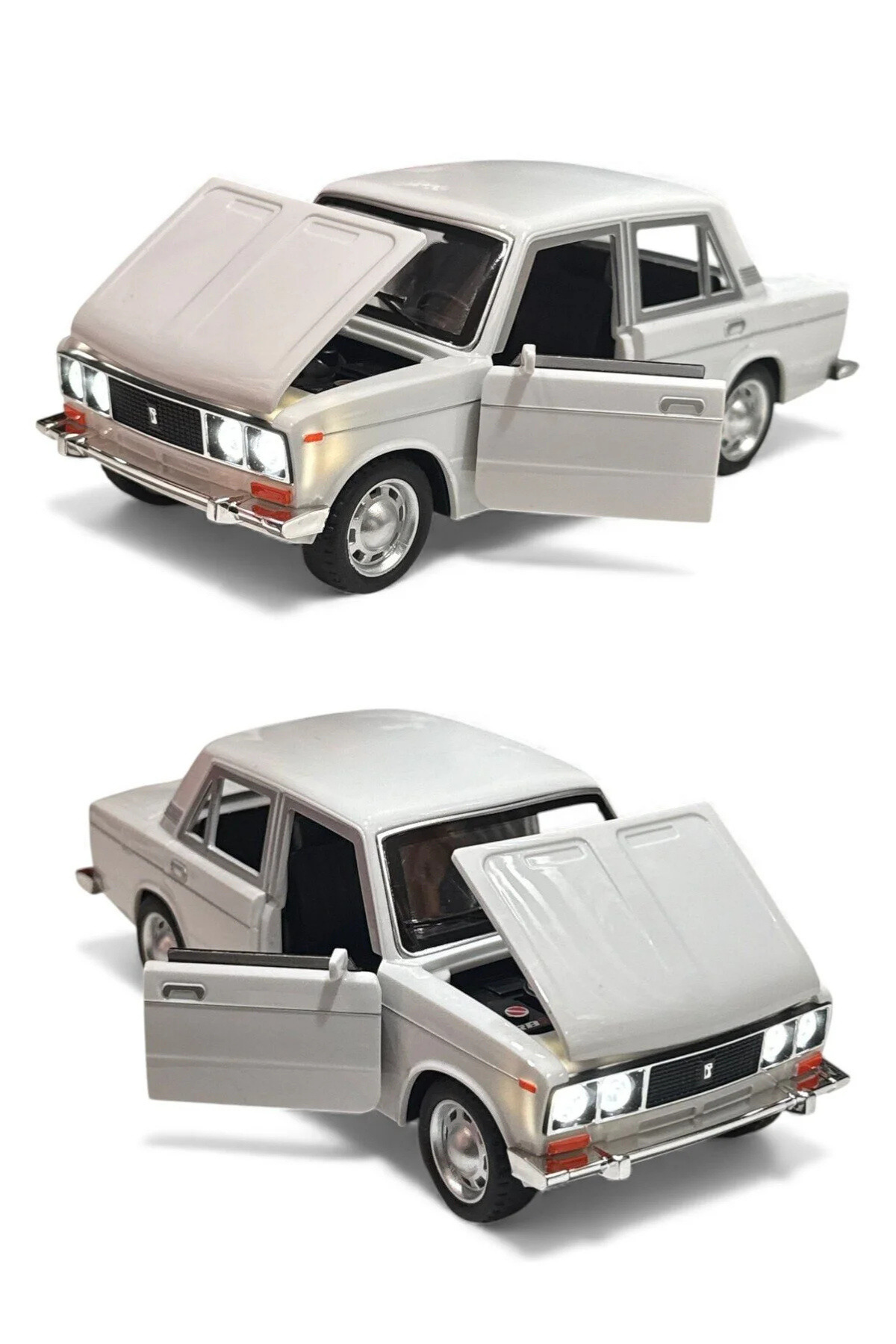 craftivio Lada Vaz 2107 Model Araba 1:24 Ölçek (18cm) Sesli Işıklı Çek Bırak Beyaz fotoğrafı 5 (önizleme)