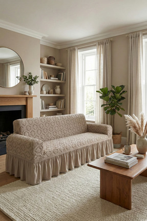 kutlale Jakarlı 3 kişilik Osmanlı Desen Koltuk, Kanepe, Çekyat Örtüsü, etekli...