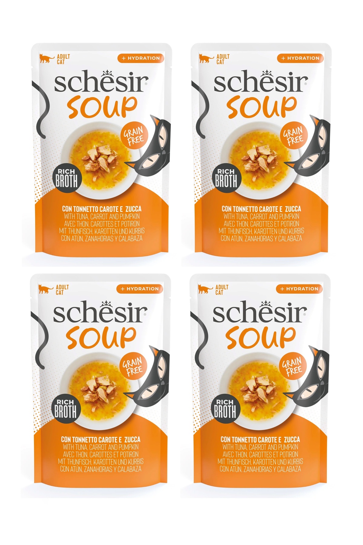 Schesir Soup Ton Balıklı ve Balkabaklı Yetişkin Kedi Çorbası Pouch 40 Gr. X 4 Adet - Fiyatı, Yorumları