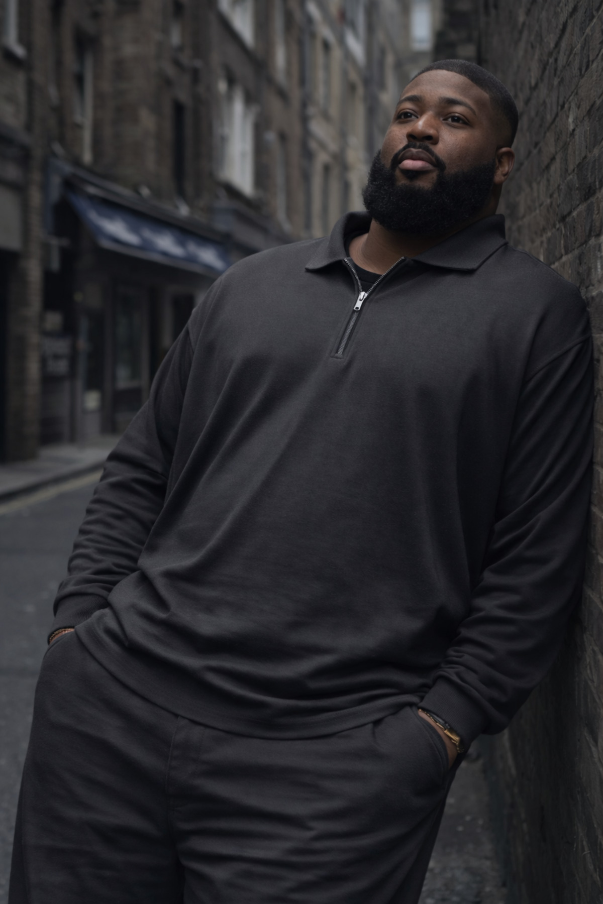 Maccali Erkek Trend Büyük Beden Füme Triko Sweatshirt görsel 4