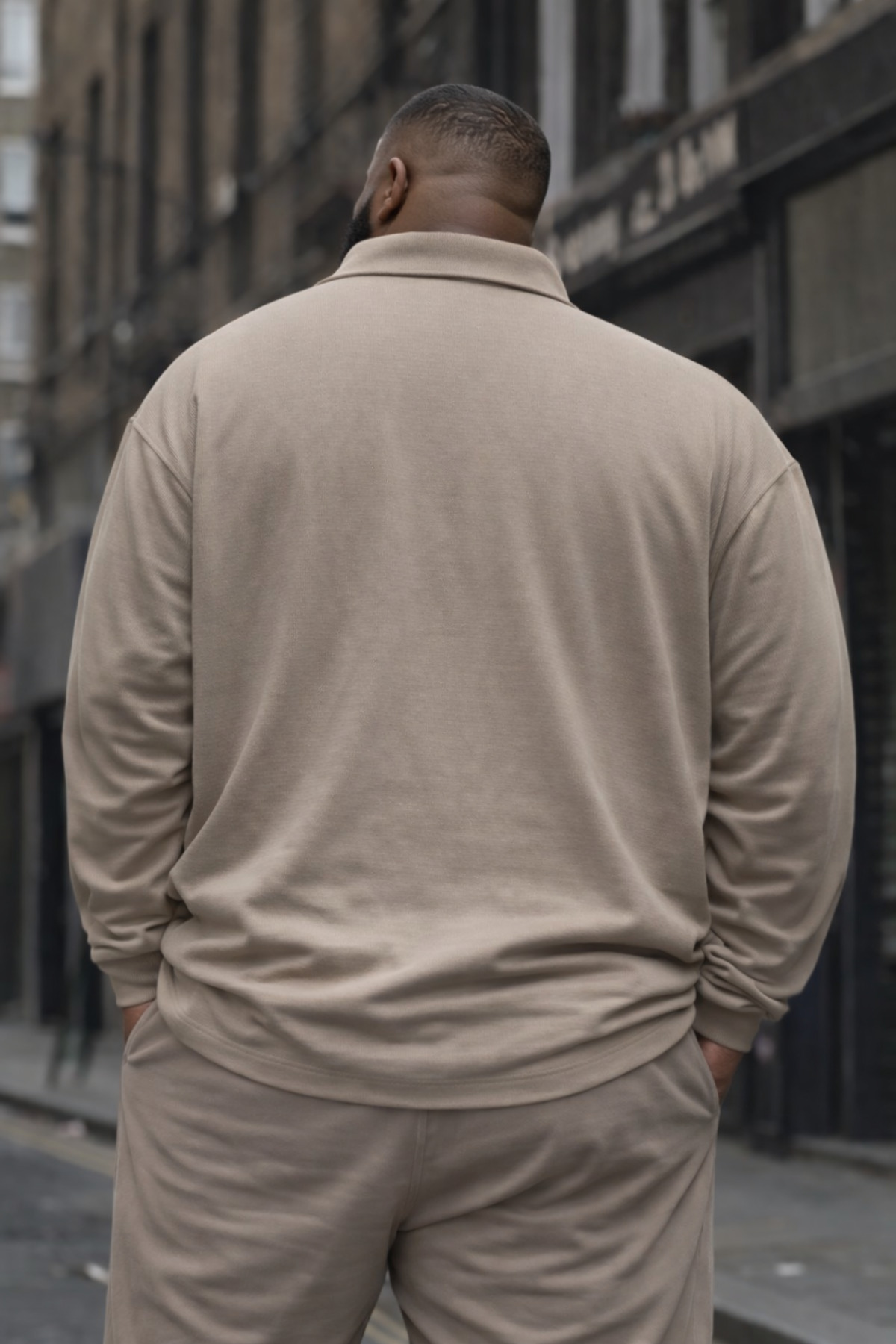 Maccali Erkek Trend Büyük Beden Krem Triko Sweatshirt görsel 5