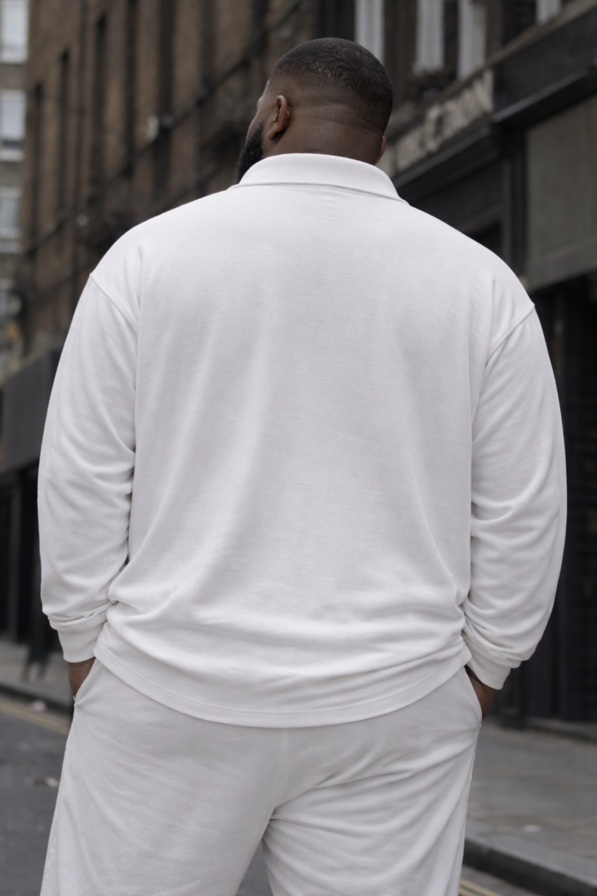 Maccali Erkek Trend Büyük Beden Beyaz Triko Sweatshirt görsel 5
