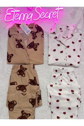 ETERNASECRET 2’li yumuşak kumaş Pijama Takımı