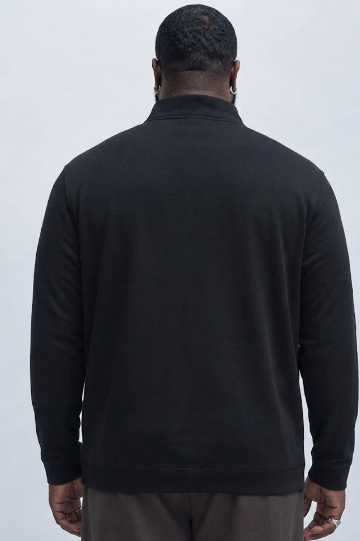 Maccali Erkek Mevsimlik Büyük Beden Siyah Triko Sweatshirt görsel 5