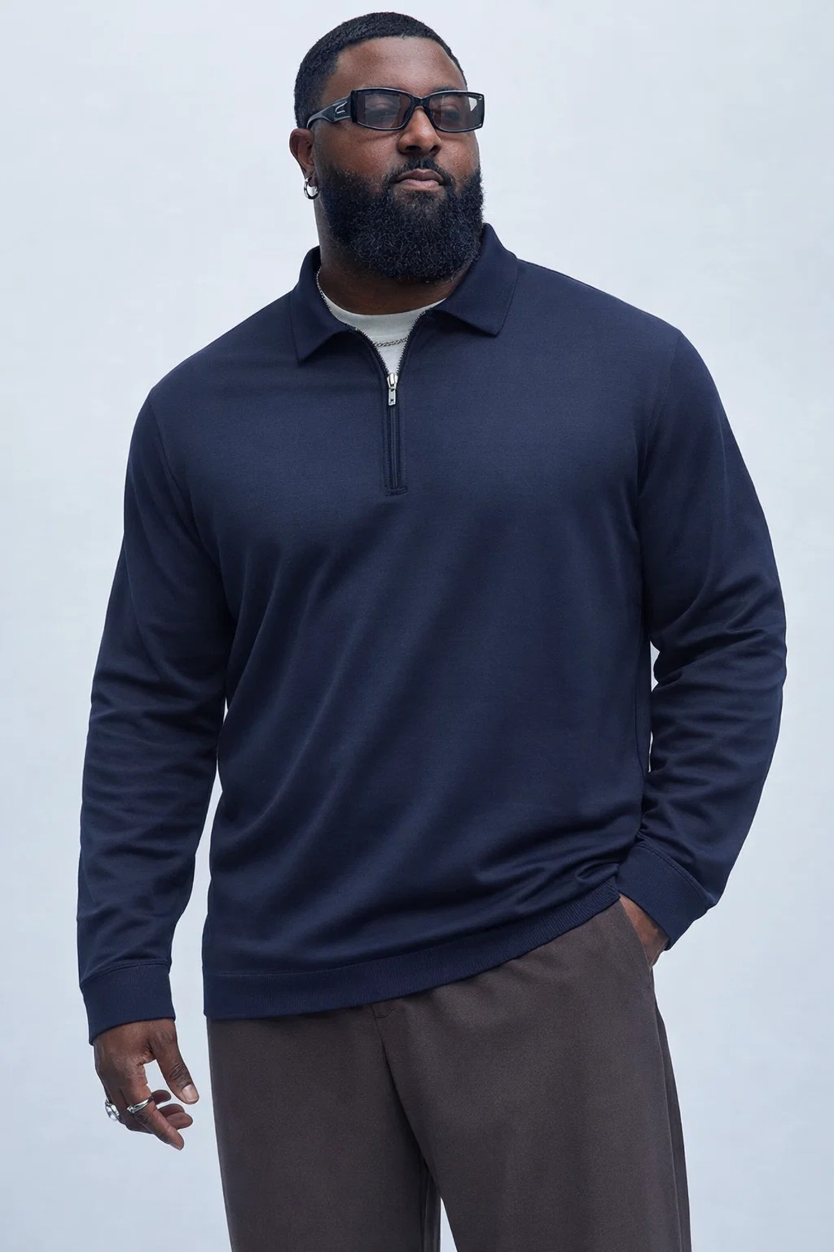 Maccali Erkek Mevsimlik Büyük Beden Lacivert Triko Sweatshirt