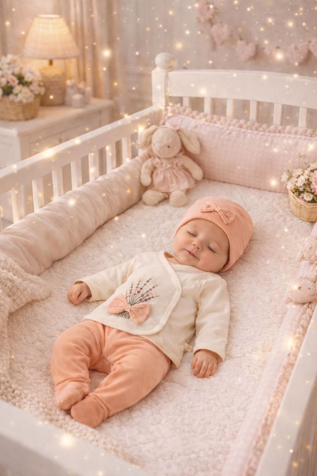5-PIECE FLOWER DESIGN 100% COTTON NEWBORN BABY GIRL HOSPITAL EXIT SET/BABY GIRL BODYSUIT SET