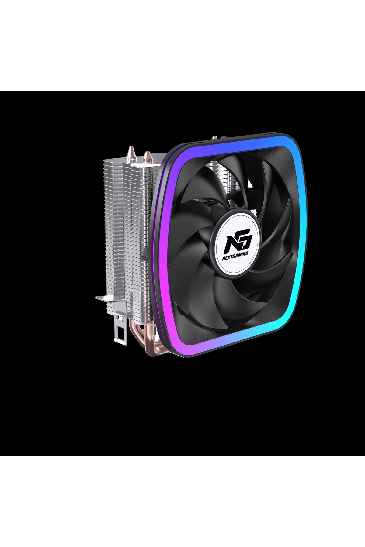 Next Gaming NG Frost 200 120W TDP 12cm F-RGB Fanlı Sessiz Kule Tipi CPU 2 Borulu Soğutucu Siyah