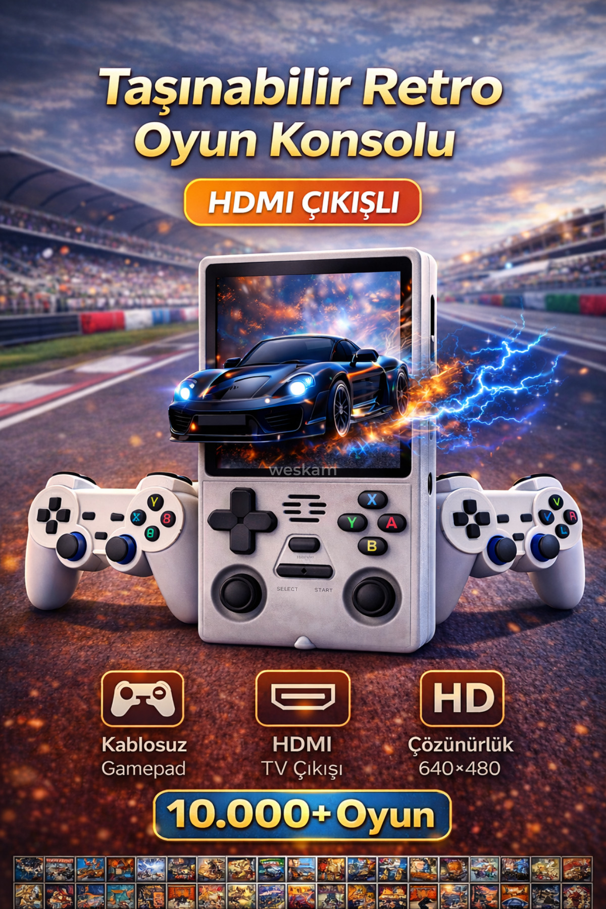 Retro Gaming Console Wireless Gameped TV-connected 10,000 + Gaming Next-Generation Handheld WİFİ