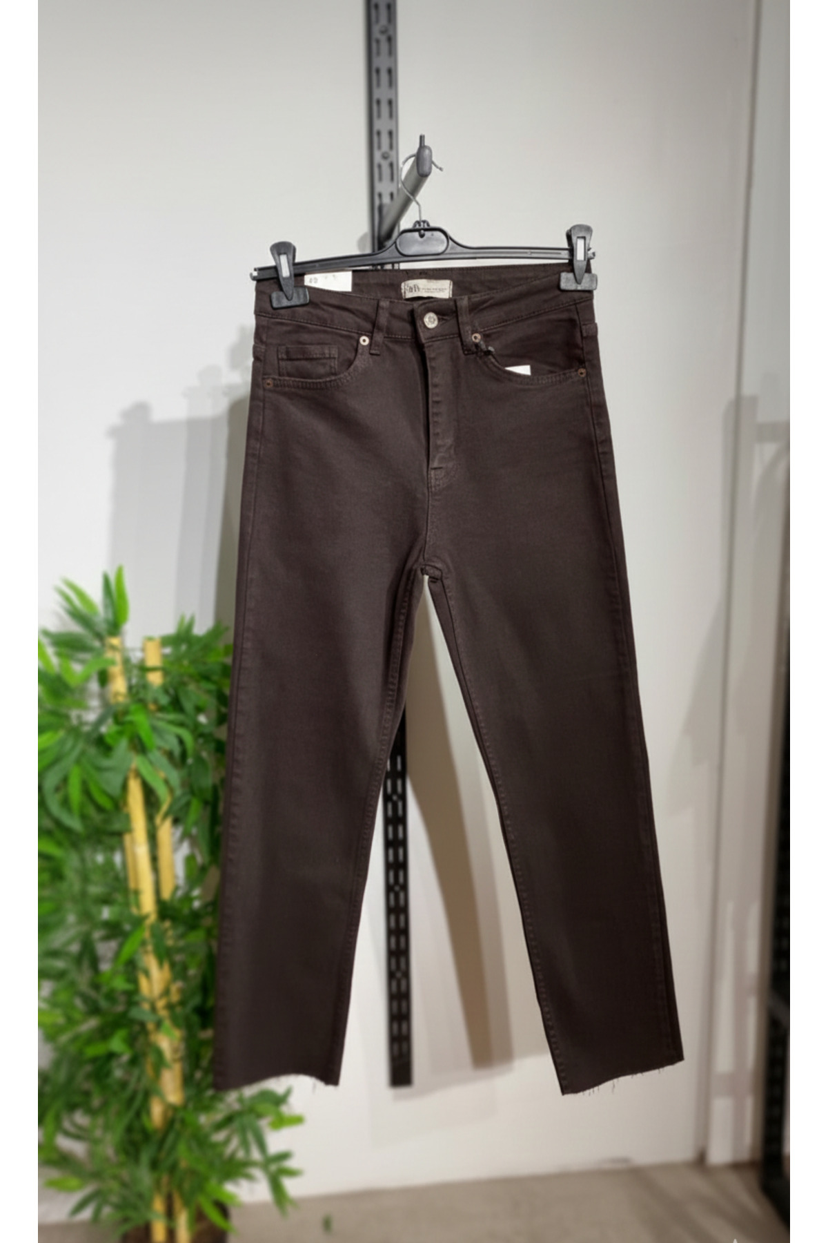 SONGÜLBERİK  Kadın Koyu Kahve Klasik Kesim Jean Pantolon - Görsel 5