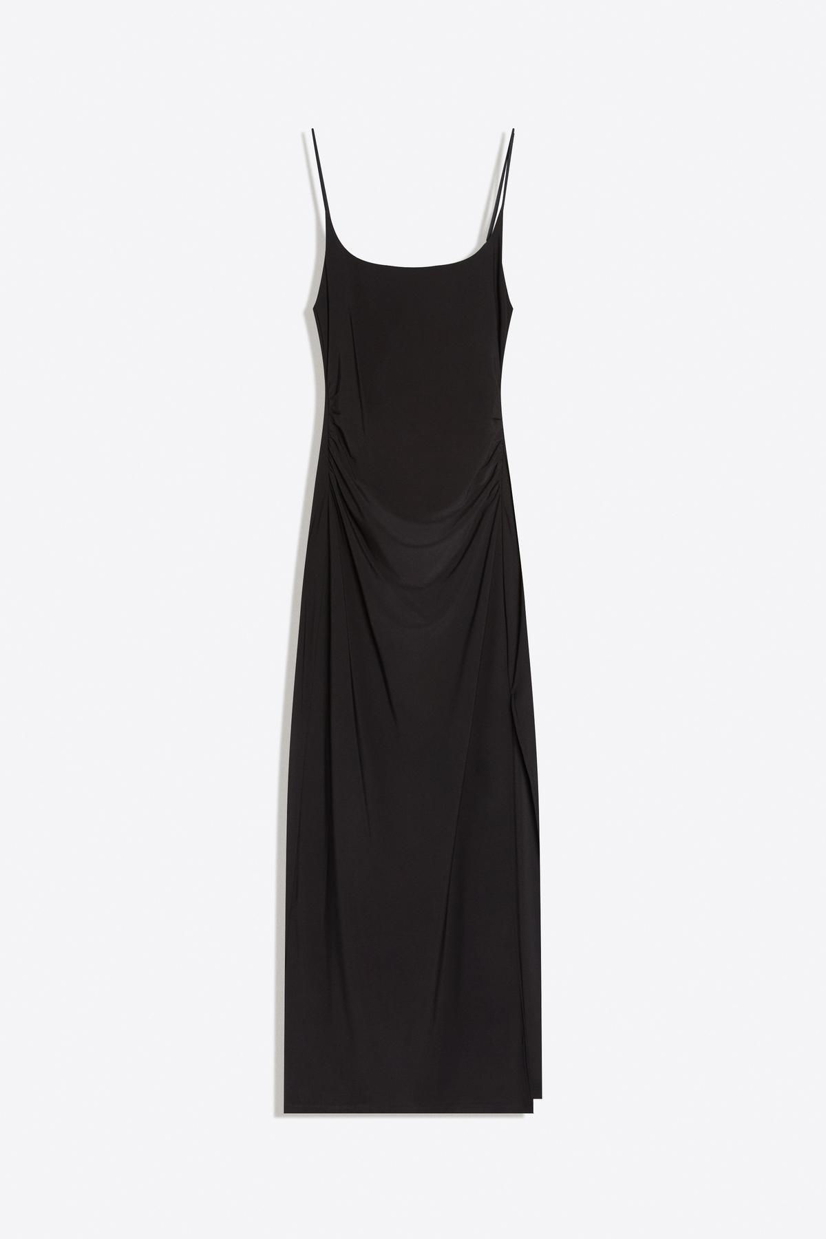 Bershka  Büzgülü askılı midi elbise - Görsel 2