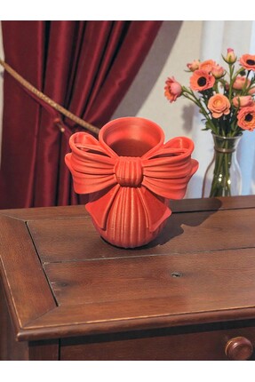 MT STUDİO Kurdele Detaylı Modern Vazo Evde yada Ofiste Dekoratif Şık Göz Alıc...