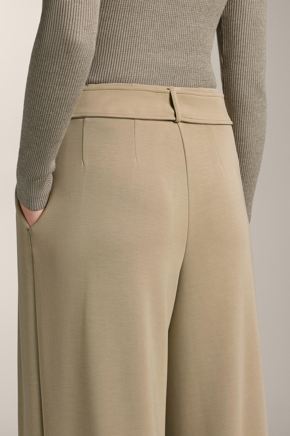 Oysho  Yumuşak dokulu, modal içeren, pilili, geniş paça pantolon - Görsel 4