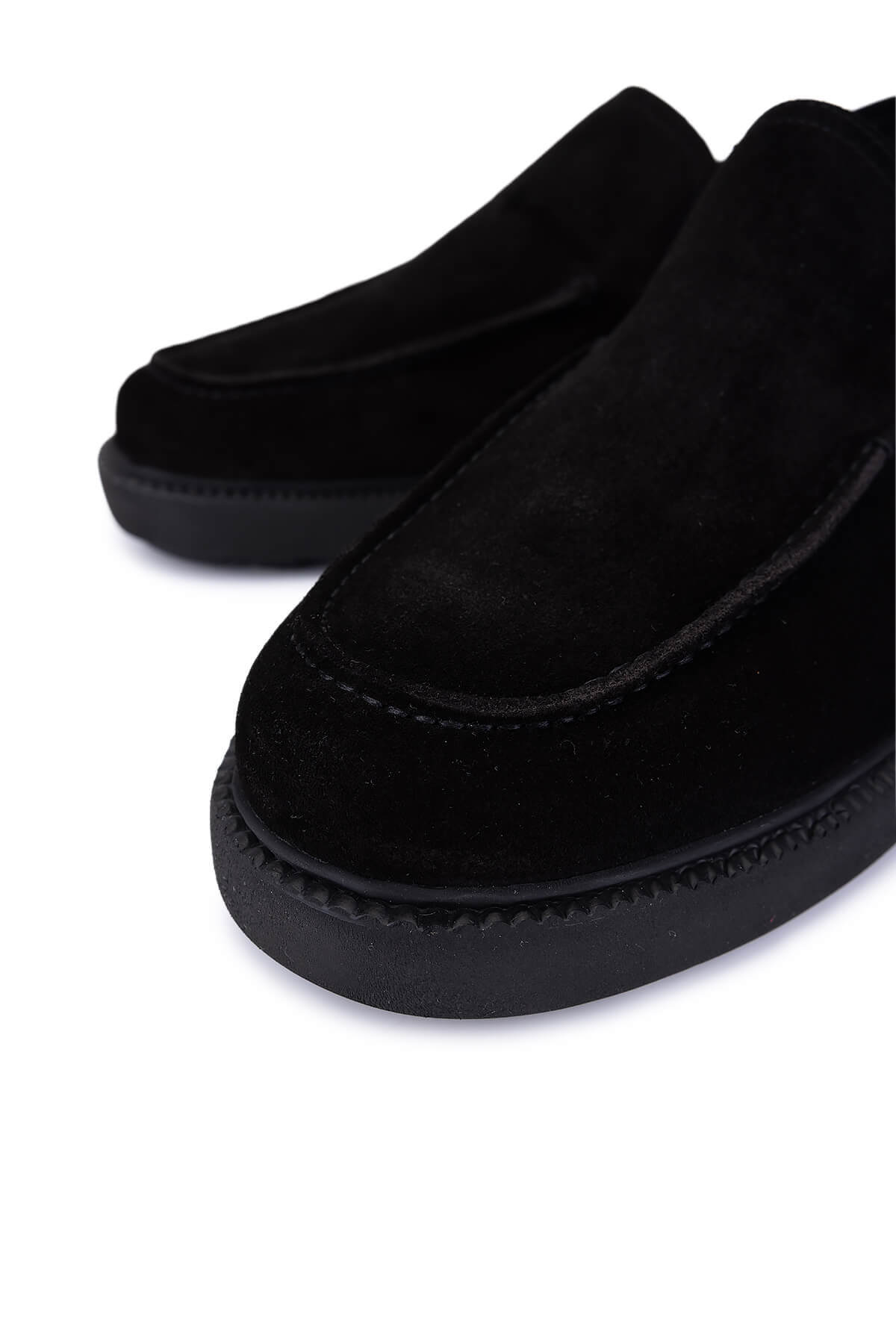 Tamer Tanca Erkek Hakiki Deri Siyah Süet Loafer Ayakkabı görsel 3