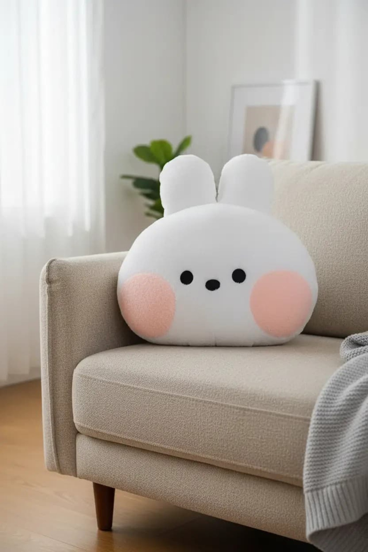 Miniso Minini Koleksiyonu 17 inç Baş Şeklinde Yastık (conini