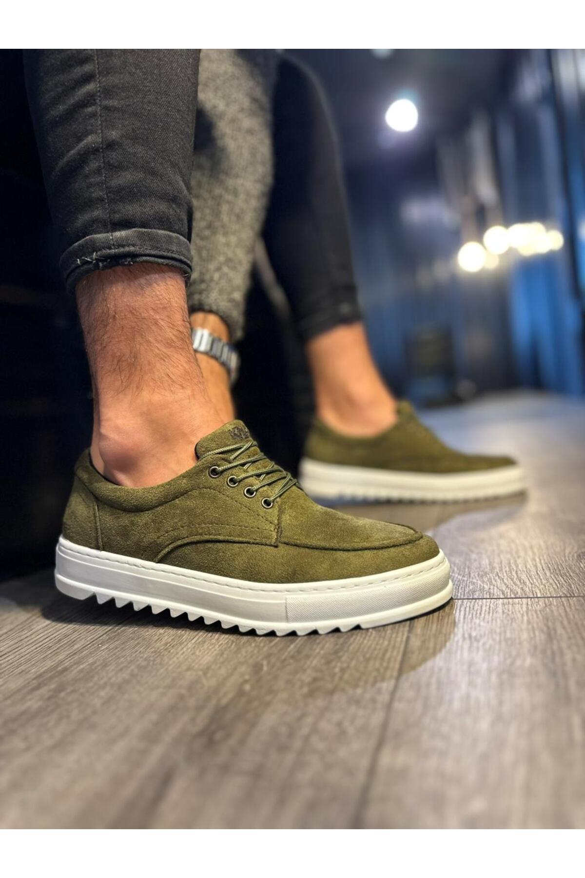 MHD-098Men's Casual Lace-Up Suede Classic Shoes SBT-Khaki