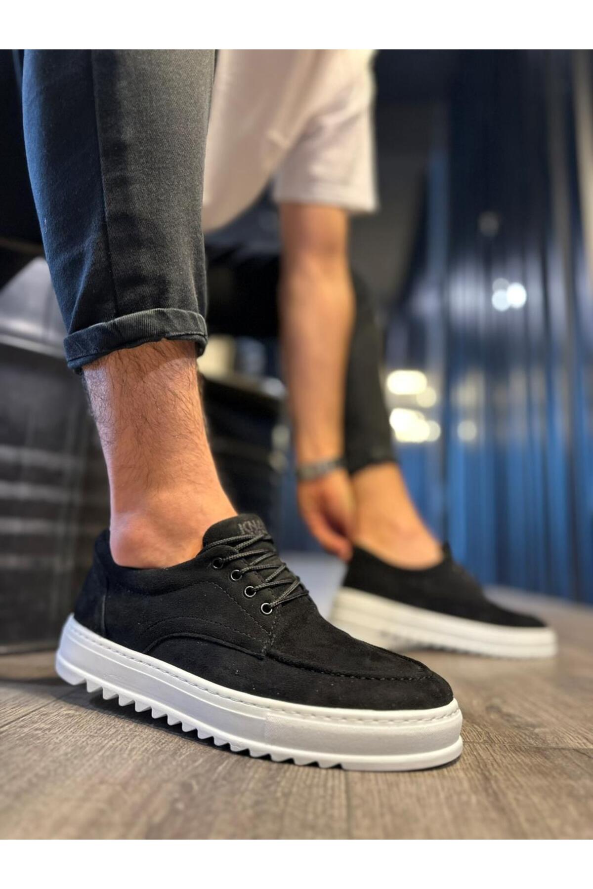 Mhoda Shoes  MHD-098 Erkek Günlük Bağcıklı Süet Klasik Ayakkabı SBT-Siyah