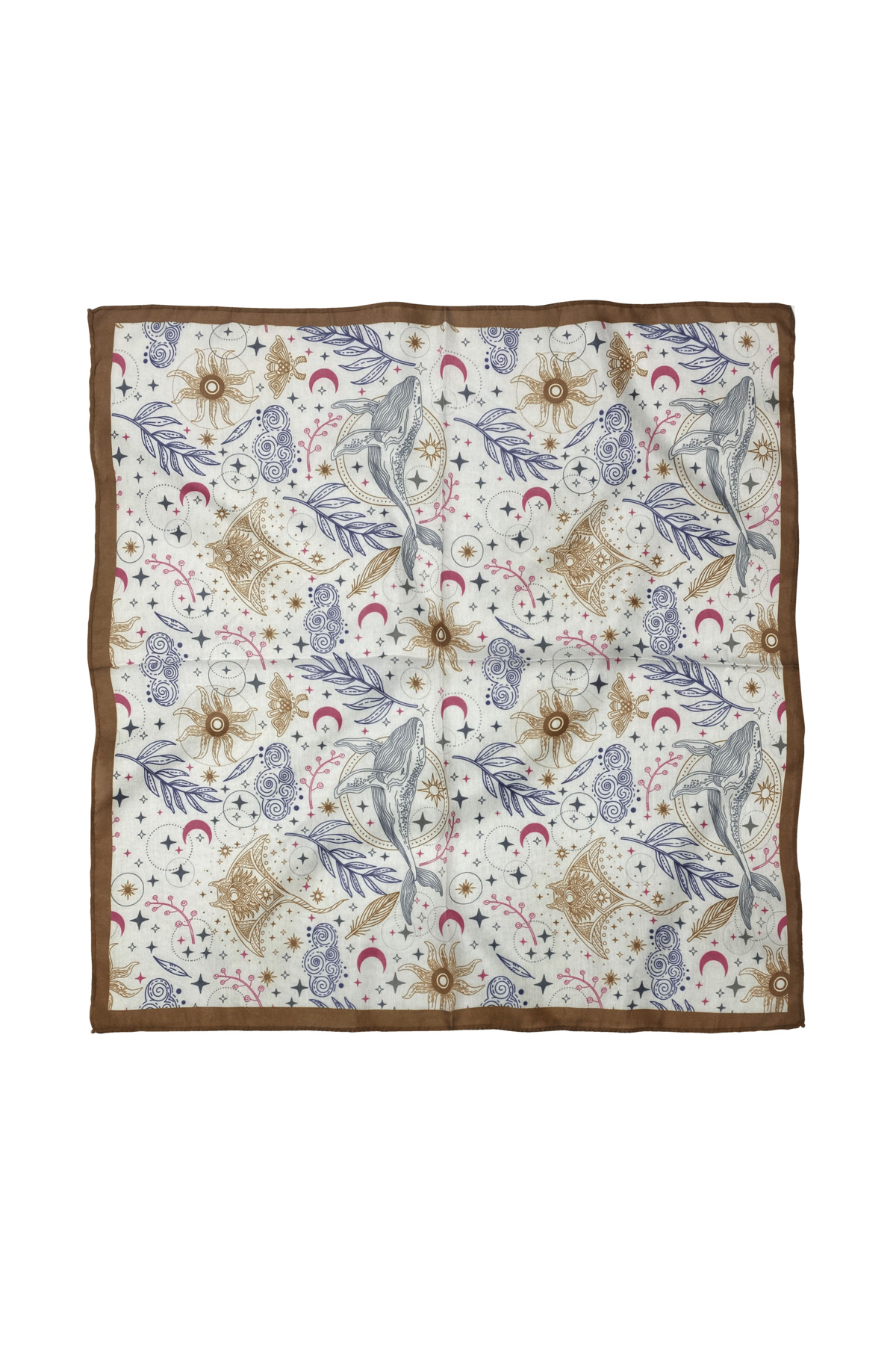 Cotton Polyester Fish Patterned Scarf / Bandana 60x60cm
