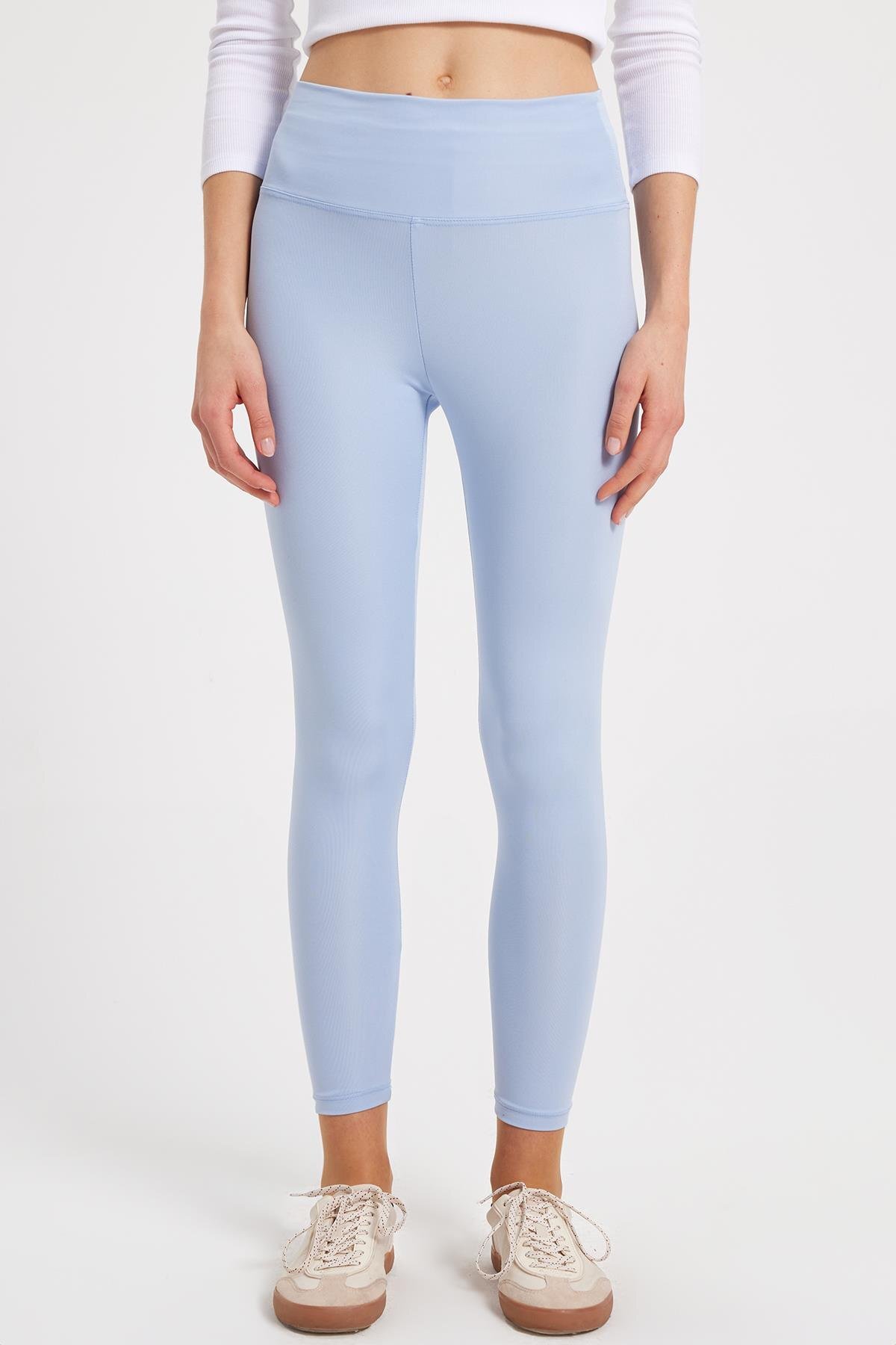 Women's Slim Fit Slim Fit Scuba Fabric Elastic Waist Blue Leggings