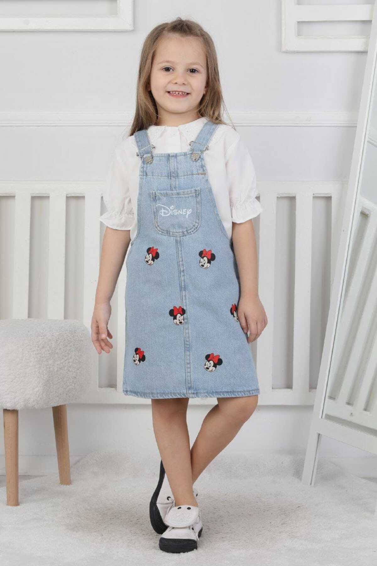 YARENKİDS Mickey Mouse Desenli Çocuk Kot Jile Elbise fotoğrafı 3 (önizleme)