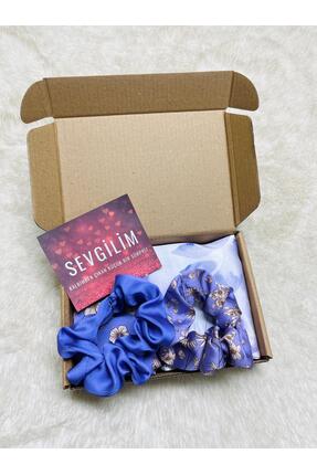 tarzınısec Sevgililer Günü Özel Mor Fular Toka Bandana Hediye Seti