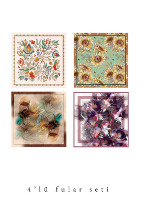 tarzınısec Şıklık Serisi 4’lü Fular Set Estascarf 48x48cm