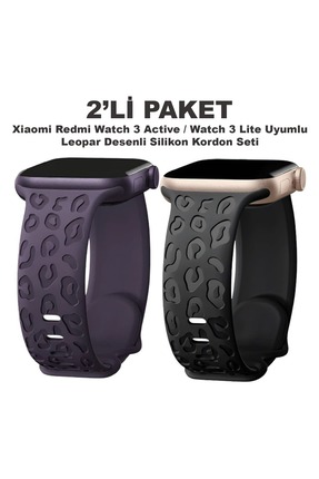 Dexmon Redmi Watch 3 Active / Watch 3 Lite Uyumlu Leopar Desenli Silikon Kord...