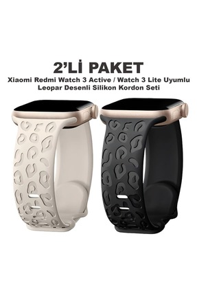 Dexmon Redmi Watch 3 Active / Watch 3 Lite Uyumlu Leopar Desenli Silikon Kord...