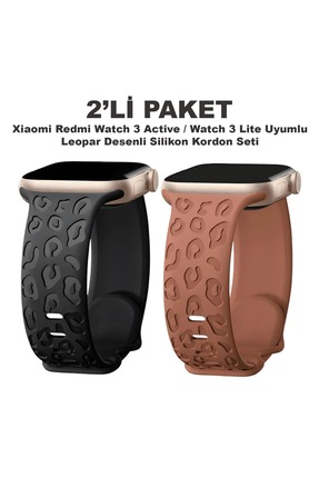 Dexmon Redmi Watch 3 Active / Watch 3 Lite Uyumlu Leopar Desenli Silikon Kord...