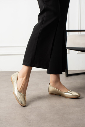 BYRAMSE Hana Trend Leopar Desenli Günlük Kadın Babet Ev Ofis Ayakkabısı