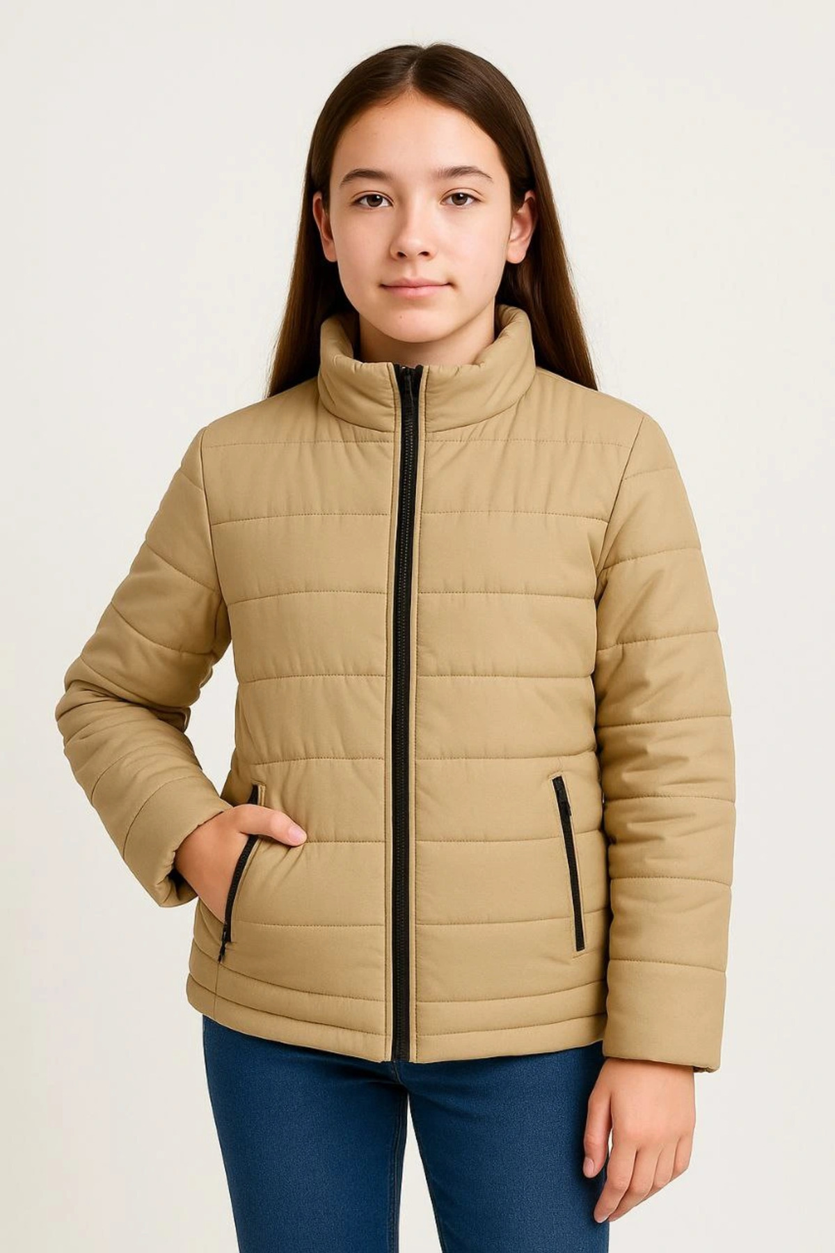 pilelistore Şişme Mont Hafif ve Sıcak Tutucu Kışlık Fermuarlı Su İtici Rahat Günlük Mont Kapüşonuz Modern Tasarı fotoğrafı 5 (önizleme)