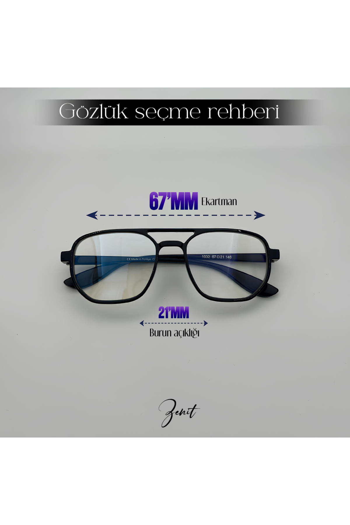 サンライズ ZENIT Sanders siyah unisex kare mavi ışık korumalı gözlük | 67